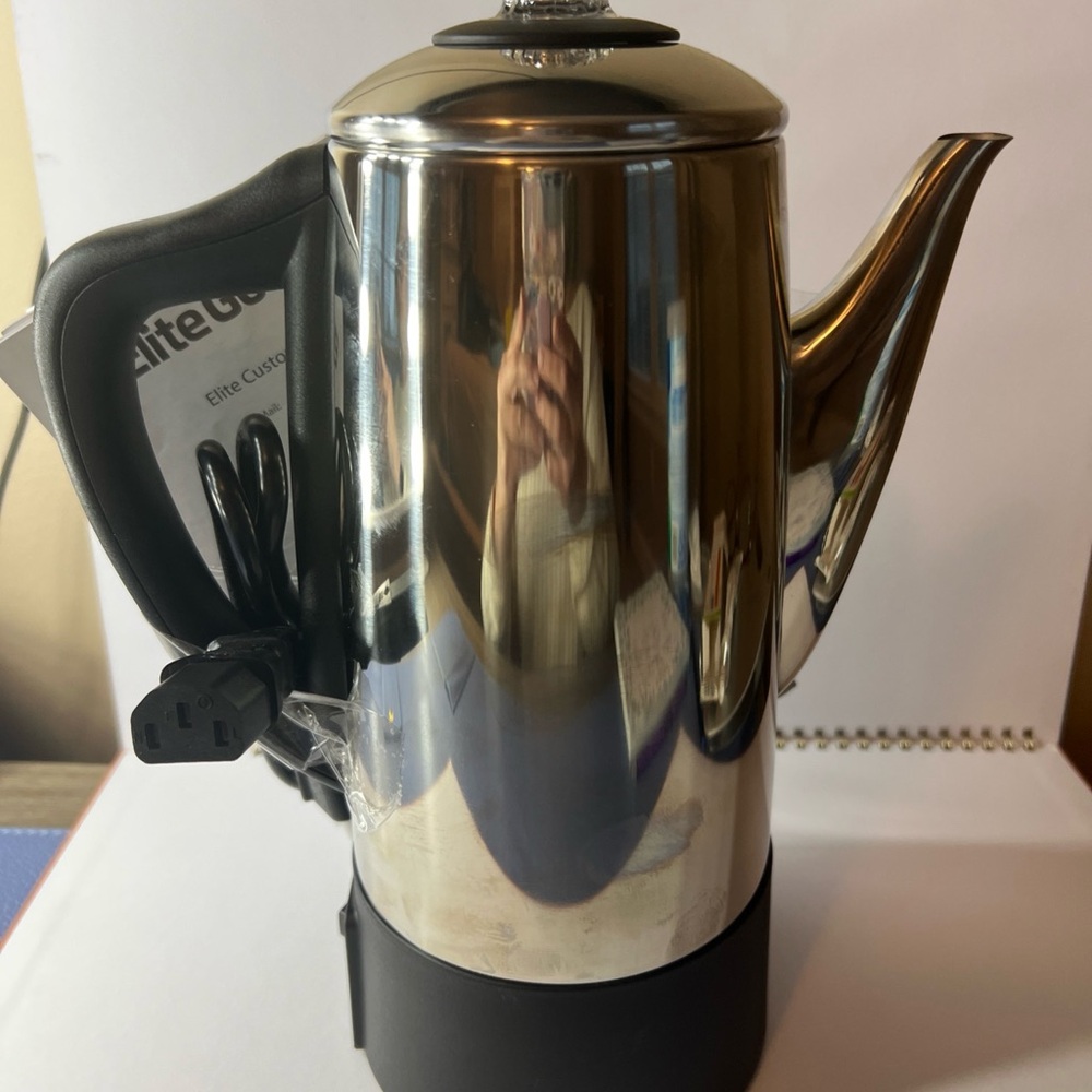 Elite Gourmet EC140 Electric 6-Cup Coffee Percolator Stainless Steel. Brand New